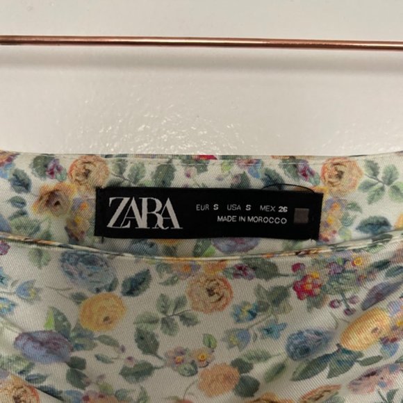 Zara Floral Rose Print White Midi Skirt - Picture 2 of 2